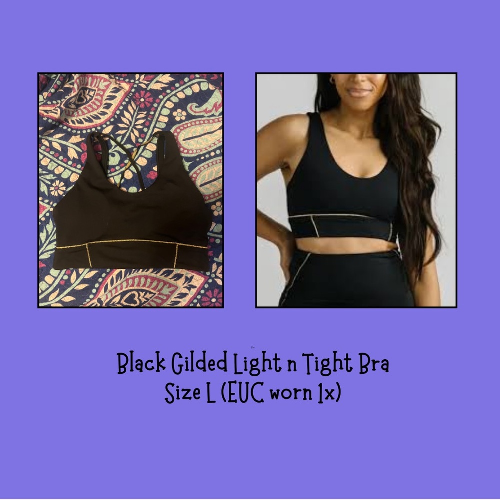 ZYIA Black Gilded Light n Tight Bra (L)